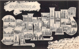 BELGIQUE - BRUXELLES - Un Bonjour De Bruxelles - Multivues De La Ville - Carte Postale Ancienne - Sonstige & Ohne Zuordnung