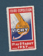 France - Vignette - Foire Exposition De Vichy - 1937 - Briefmarkenmessen