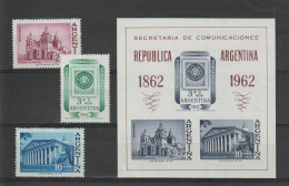 Argentine 1961 Expo Argentina 62 649-51, 3 Val + BF 14 ** MNH - Unused Stamps