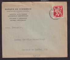 488/39 -- PERFINS/PERFORES - TP Lion V Perforé B.D.C. S/ Enveloppe Banque De Commerce - ANTWERPEN 1945 - 1934-51