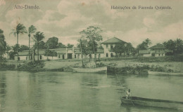 Alto Dande Habitacoes De Fazenda Quijana Angola Boat Postcard - Angola