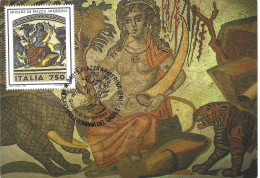 ITALIE - CARTE MAXIMUM - Yvert N° 2001 - MOSAÏQUE De La VILLA ROMAINE De PIAZZA ARMERINA - Cartas Máxima