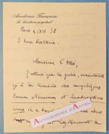 ● Lot De 2 L.A.S 1938 Georges GOYAU Historien écrivain Académicien à L'Abbé Bourdon - Prêtre - Encycliques - Lettres - Escritores