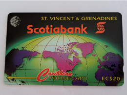 ST VINCENT & GRENADINES  GPT CARD   $ 20,- 12CSVA    STV-12A / SCOTIA BANK       C&W    Fine Used  Card  **13691 ** - Saint-Vincent-et-les-Grenadines