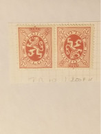 KP10*  70c Brun-rouge. Lion Héraldique. Sur Fragment Avec Charnière. - Tête-bêche [KP] & Zwischensteg [KT]