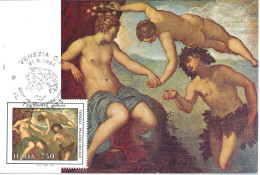 ITALIE - CARTE MAXIMUM - Yvert N° 2068 - ARIANE, VENUS Et BACCHUS - OEUVRE Du TINTORET - Maximumkaarten