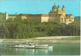 Melk (Basse Austria) Stift Melk Von NW Mit Dem Raddampfer "Stadt Passau" Der DDSG, Abbazia Benedettina Benedectine Abbey - Melk