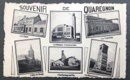 Souvenir De QUAREGNON 6 Vues : Gare, Cantine, Charbonnage, Maison Communale, église, Monument. 1CP PK Semi-moderne - Quaregnon