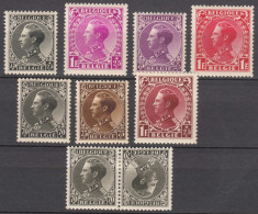 Belgium 1934 Leopold Complete Mi#382,383,384,385,393,394,395 + Tete Beche Pair, Mint Hinged - Nuevos