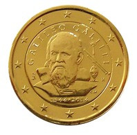 ITALIE 2014 - 2 EUROS COMMEMORATIVE - GALILEE - PLAQUE OR - Italia