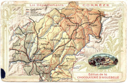 Chromo : Chocolat Aiguebelle : Les Départements : Corrèze : 14cm X 9cm - Aiguebelle