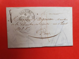 Cad De Belfort Avec Fleurons Sur Lettre Avec Texte Pour Paris En 1831 - Réf 1100 - 1801-1848: Voorlopers XIX