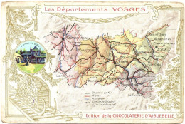 Chromo : Chocolat Aiguebelle : Les Départements : Vosges : 14cm X 9cm - Aiguebelle