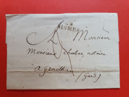 Marque Postale De Nismes Sur Lettre Sans Texte Pour Le Gard - Réf 1114 - 1801-1848: Voorlopers XIX
