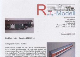 Catalogue RailTop-onLine 2009 Info - Service 14/9/2009 HO 1:87 - Allemand