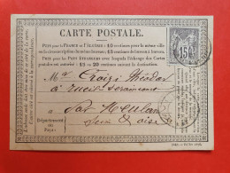 Carte Précurseur Pour Rueil Seraincourt En 1877 - Réf 1116 - Tarjetas Precursoras