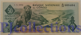 CONGO DEMOCRATIC REPUBLIC 50 FRANCS 1962 PICK 5a UNC - Demokratische Republik Kongo & Zaire