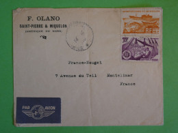 BU21 ST PIERRE MIQUELON  BELLE  LETTRE  1948 PAR AVION A MONTELIMAR FRANCE  +++ AFF .INTERESSANT+ - Storia Postale