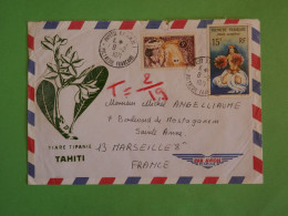 BU21 POLYNESIE   BELLE  LETTRE  1971  PAR AVION A MARSEILLE  FRANCE+UTILISATION TARDIVE DU PA+ AFF .INTERESSANT+ - Storia Postale