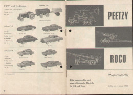 Catalogue ROCO PEETZY 1968 Sondermodelle HO 1:87 Spur N 9 Mm - 1:40 - 1:60 - Alemania