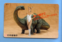 Japan Japon Telefonkarte Phonecard -  Girl Femme Women Frau Dinosaurier Dino - Personnages