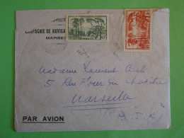 BU21 GUINEE  BELLE  LETTRE RR CIE FRAISSINET BATEAU VAPEUR 1938  A MARSEILLE  FRANCE++ AFF .INTERESSANT+ - Lettres & Documents