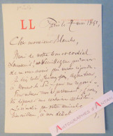 ● L.A.S 1892 Léon LABBE Chirurgien & Homme Politique Né Merlerault à M. Blanche Lettre Autographe Médecine Orne - Politiques & Militaires