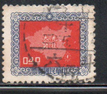 CHINA REPUBLIC CINA TAIWAN FORMOSA 1957 MAP OF ISLE 40c USED USATO OBLITERE' - Gebruikt