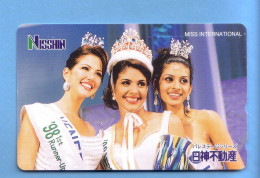 Japan Japon Telefonkarte Phonecard -  Girl Femme Women Frau Nisshin Miss International  98 - Personnages