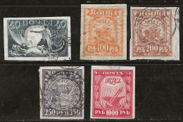 Russie 1921 N° Y&T :  143 à 146 Et 149 Obl. - Usati