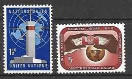 NATIONS - UNIES    -    1967 .  Y&T N° 159 / 160 ** . - Neufs