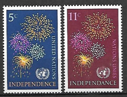 NATIONS - UNIES    -    1967 .  Y&T N° 163 / 164 ** .  Feu D' Artifice - Ongebruikt