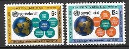 NATIONS - UNIES    -    1968 .  Y&T N° 175 / 176 ** .  Secrétariat De L' ONU. - Unused Stamps