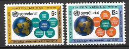 NATIONS - UNIES    -    1968 .  Y&T N° 175 / 176 ** .  Secrétariat De L' ONU. - Ungebraucht