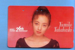 Japan Japon Telefonkarte Phonecard -  Girl Femme Women Frau Weekly  Playboy Yumiko Takahashi - Personnages