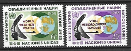 NATIONS - UNIES    -    1968 .  Y&T N° 182 / 183 ** .  Météorologie  /  Radar - Nuovi