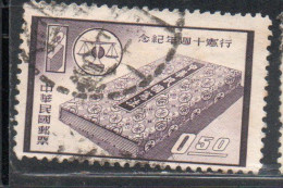 CHINA REPUBLIC CINA TAIWAN FORMOSA 1958 ADOPTION OF THE CONSTITUTION BALLOT BOX SCALES 50c USED USATO OBLITERE' - Gebraucht