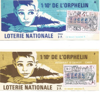 France Billet De La Loterie Nationale  "de L'orphelin" 1969 Lot De 2 - Billets De Loterie