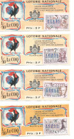 France Billet De La Loterie Nationale  ""le COQ" 1953 Lot De 4 - Lotterielose