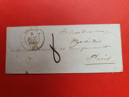 Enveloppe De Voiron Pour Paris En 1845 - Réf 1162 - 1801-1848: Precursors XIX