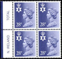 Northern Ireland 1971-93 28p Deep Violet Blue Perf 15x14 Questa Litho Block Of 4 Unmounted Mint.  - Noord-Ierland