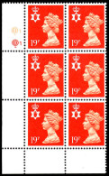 Northern Ireland 1988 19p Bright Orange-red Perf 15x14 Litho Cylinder Block 1 Unmounted Mint. - Noord-Ierland