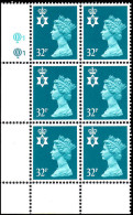 Northern Ireland 1988 32p Greenish Blue Litho Cylinder Block 1 Unmounted Mint. - Noord-Ierland