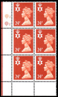 Northern Ireland 1989 24p Indian Red Litho Cylinder Block 2 Unmounted Mint. - Noord-Ierland