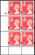 Northern Ireland 1994 25p Red Litho Cylinder Block 5 Unmounted Mint. - Northern Ireland