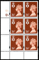 Northern Ireland 1996 26p Red-brown Litho Cylinder Block 1 Unmounted Mint. - Noord-Ierland