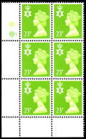 Northern Ireland 1997 23p Bright Green Litho Cylinder Block 1 Unmounted Mint. - Northern Ireland