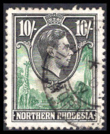 Northern Rhodesia 1938-52 10s Green And Black Fine Used. - Rodesia Del Norte (...-1963)