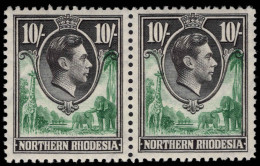Northern Rhodesia 1938-52 10s Pair Unmounted Mint. - Northern Rhodesia (...-1963)