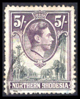 Northern Rhodesia 1938-52 5s Grey And Dull Violet Fine Used. - Rodesia Del Norte (...-1963)